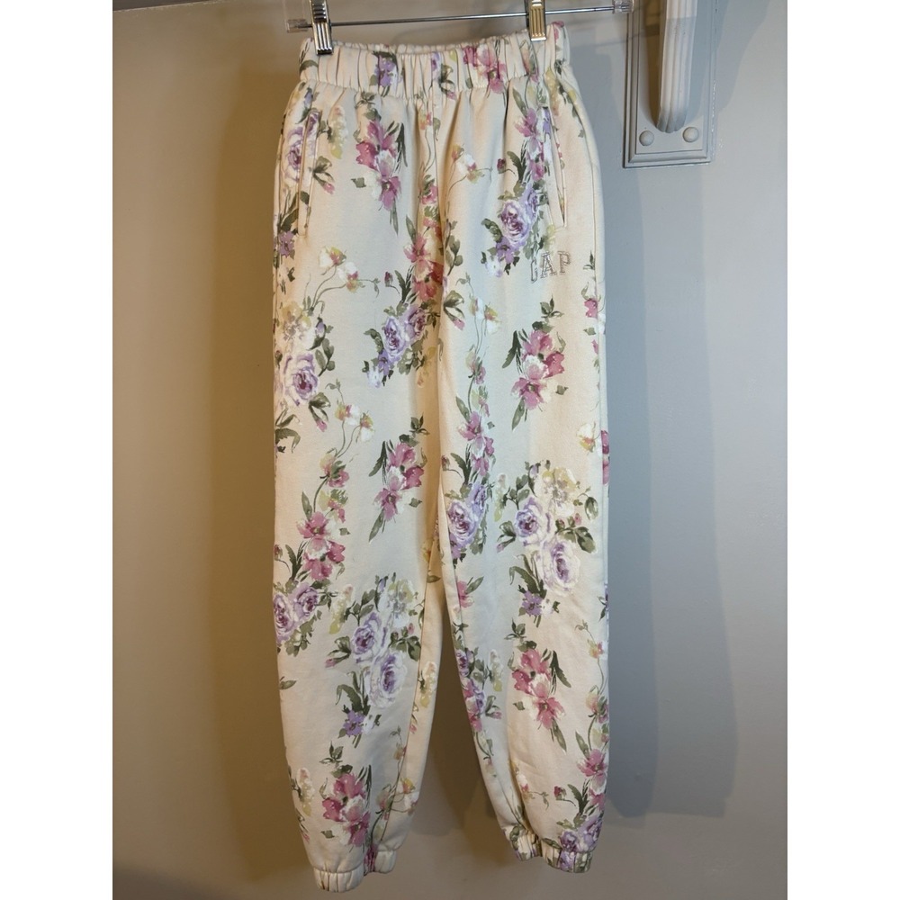 GAP x LOVE SHACK FANCY Beige Floral Sweatpants Joggers XXS Pink